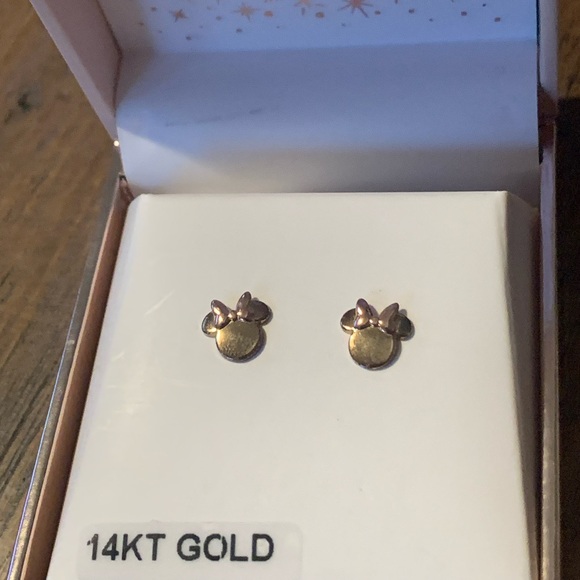Disney Jewelry - New 14kt Gold Disney‎ Minnie Mouse earrings 
studs.